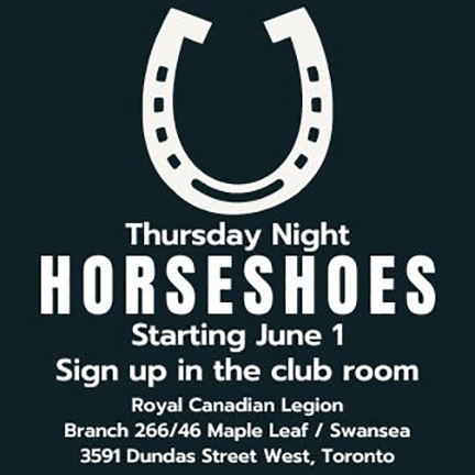 Horseshoes - Thursday Nights - June 1st,